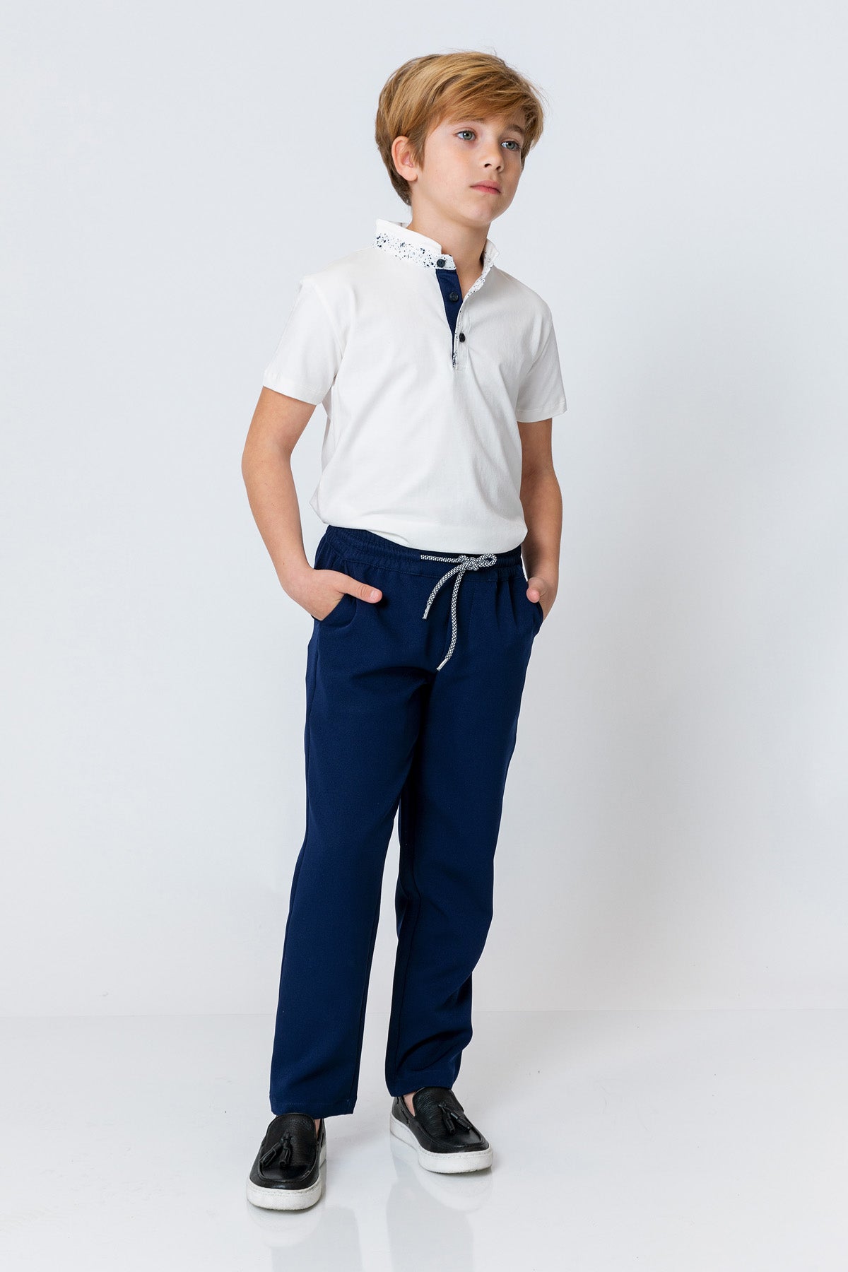 Elastic Waist Solid Kids Pant