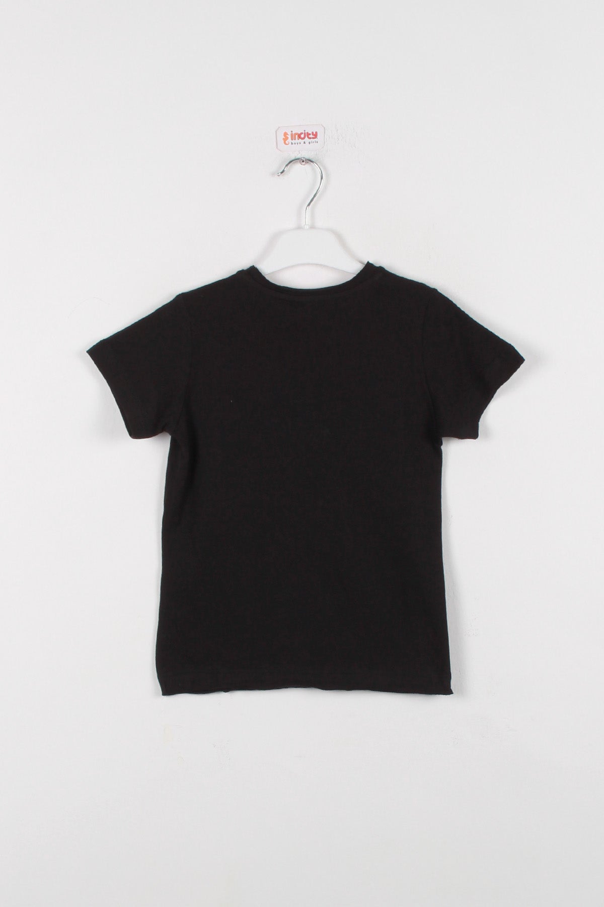 InCity Kids Boys Round Plain Short Neck Solid T-Shirt Basic Sleeve