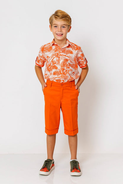 InCity Kids Boys Collared Short Sleeve Button Down Hawaiian Shirt InCity Boys & Girls