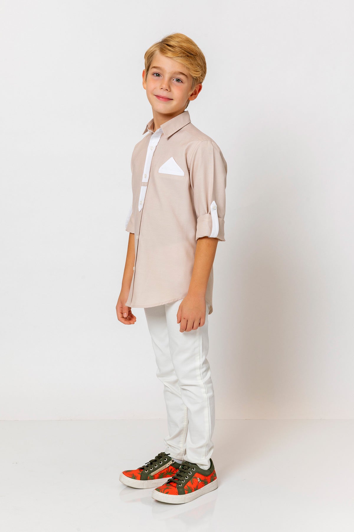 InCity Kids Boys Long Sleeve Button Down Collared Dress Shirt InCity Boys & Girls