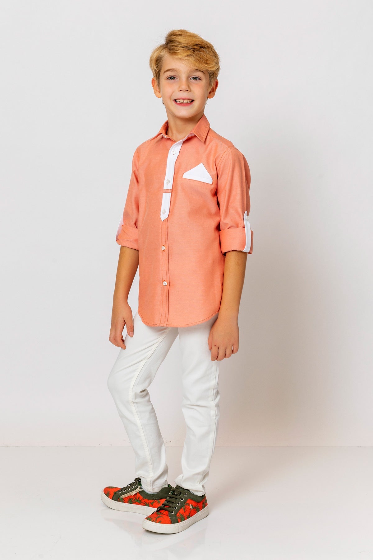 InCity Kids Boys Long Sleeve Button Down Collared Dress Shirt InCity Boys & Girls