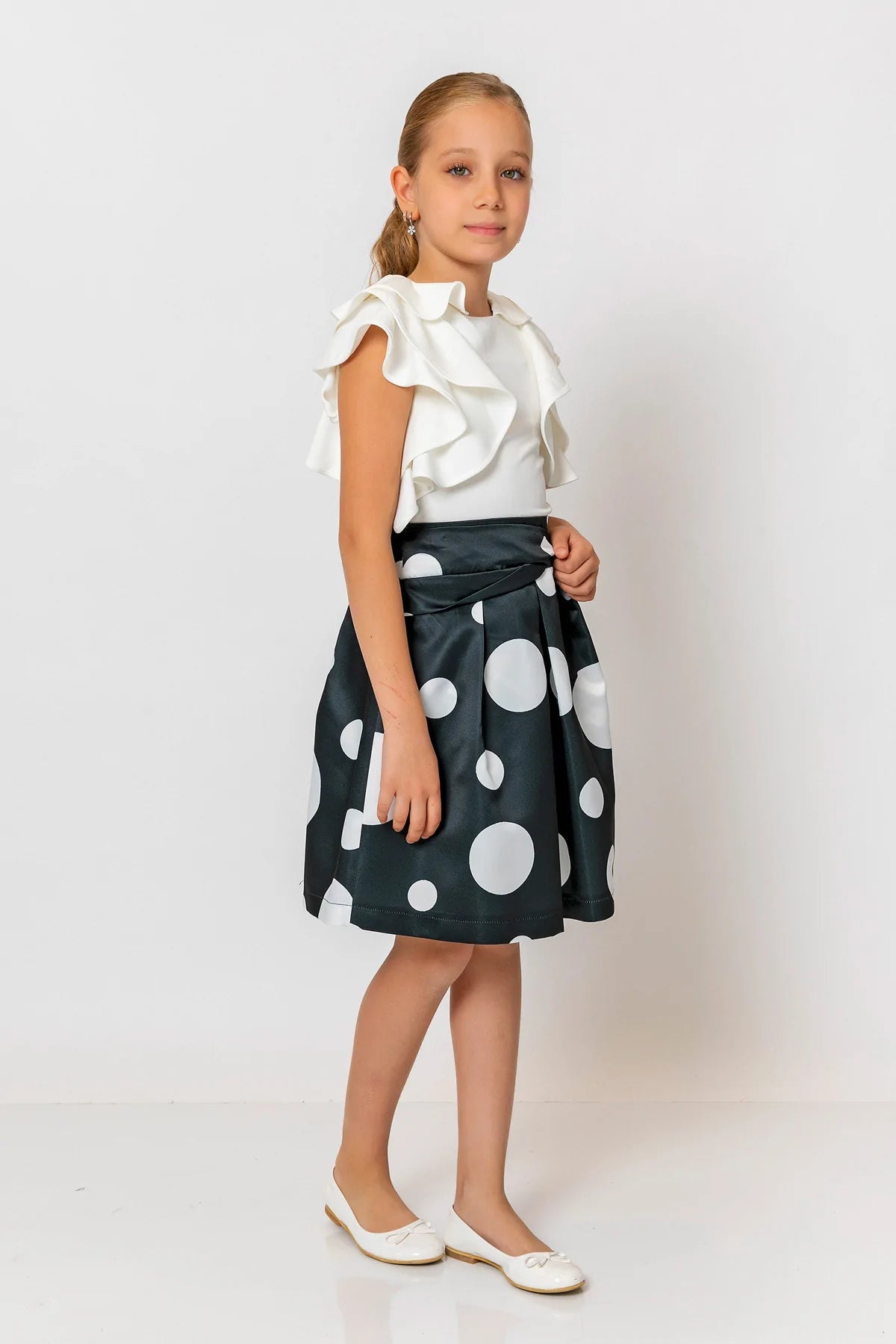 InCity Kids Girls Polka Dot Midi Fashion Skirt