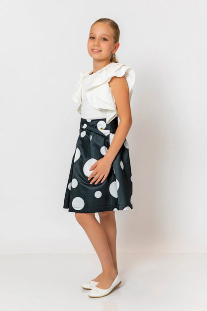 InCity Kids Girls Polka Dot Midi Fashion Skirt InCity Boys & Girls