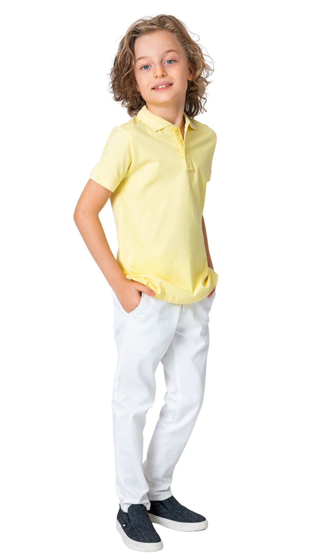 Toddler boy yellow outlet polo shirt