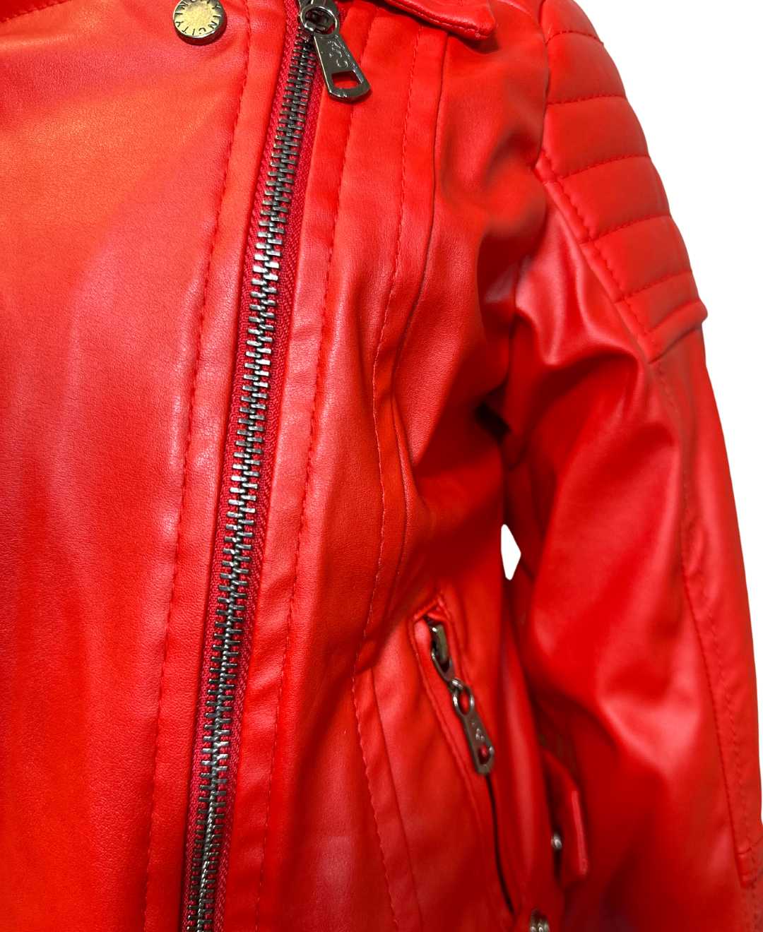 Kids red leather jacket best sale