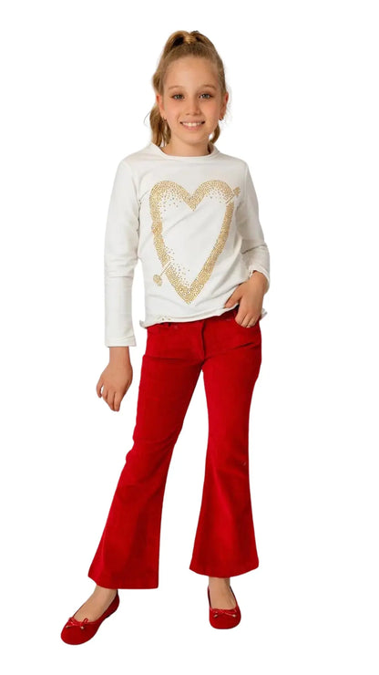 InCity Girls Tween 7-14 Years Fuchsia Red Mid-Rise Regular Fit Cotton