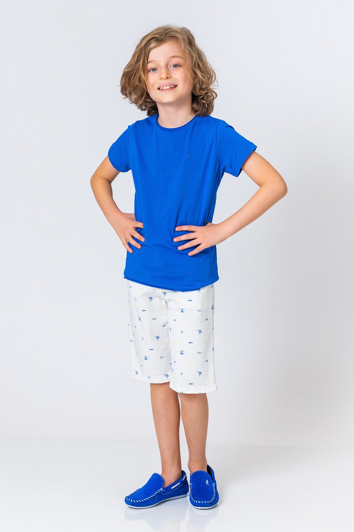 Sleeve Plain Boys Round Short Basic Kids InCity Neck T-Shirt Solid