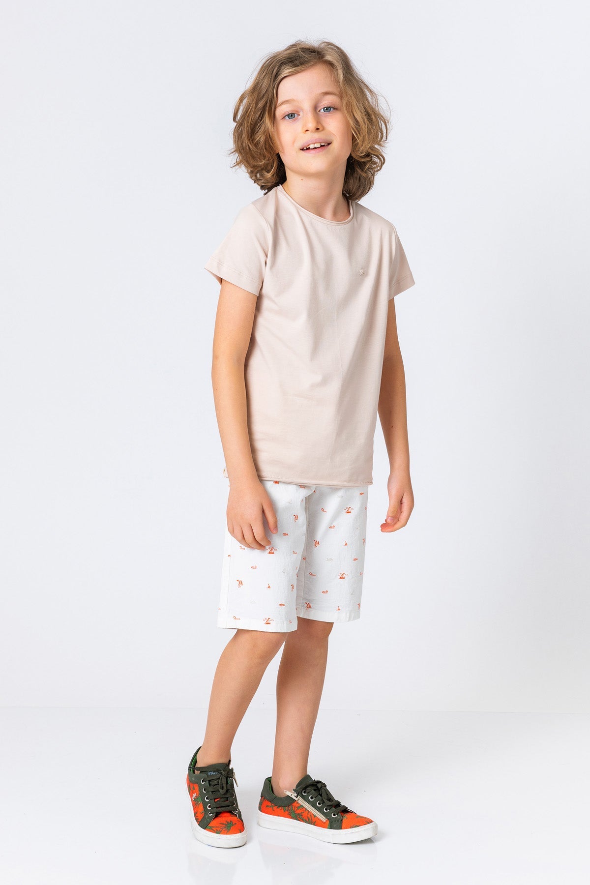 Boys Solid Neck Short Kids Round T-Shirt Basic InCity Sleeve Plain
