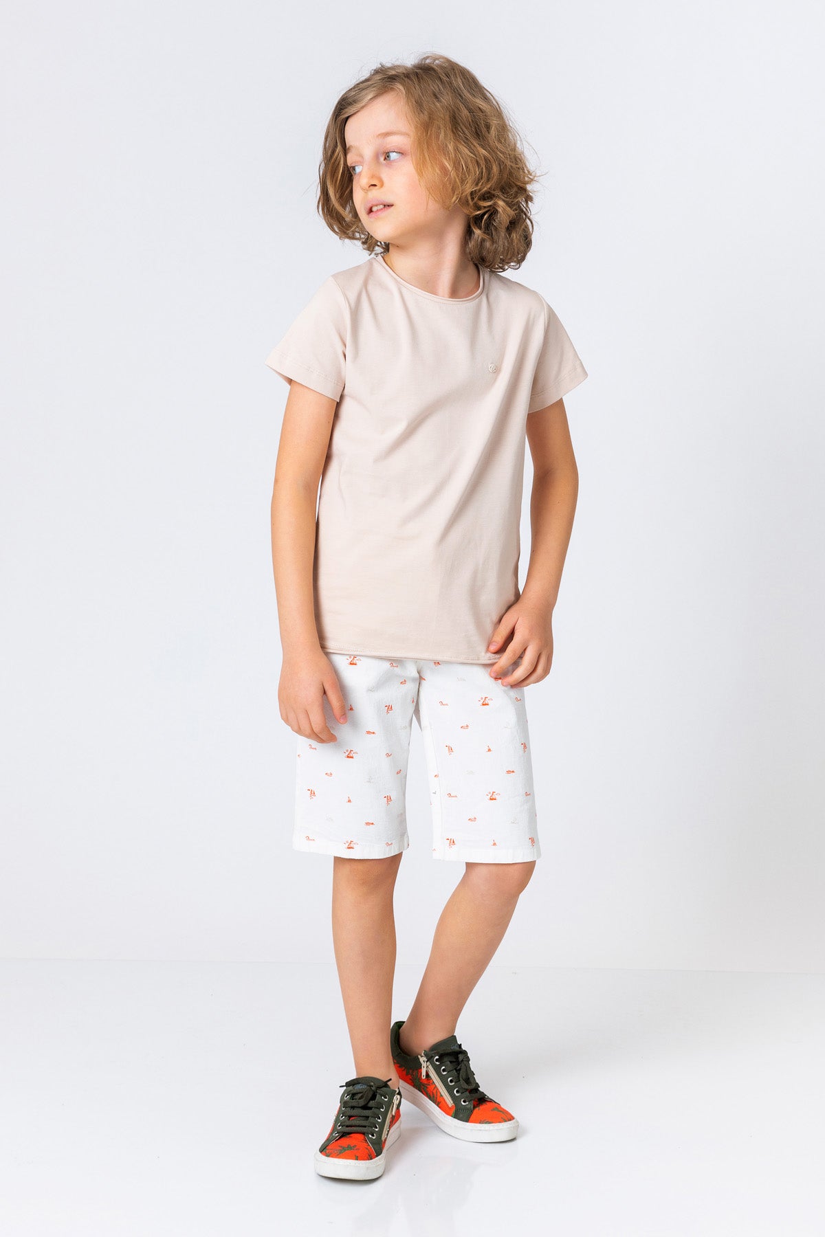 Neck Plain Solid Sleeve Short Kids Basic Round T-Shirt InCity Boys