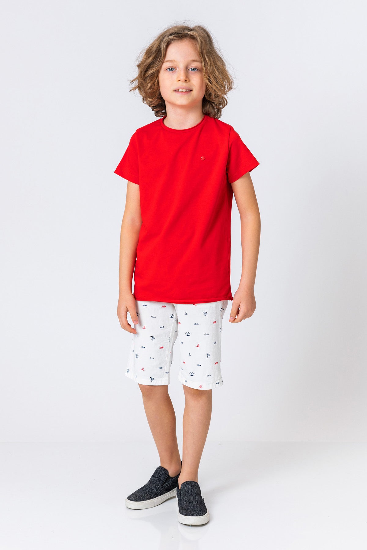 InCity Kids Boys Neck Short T-Shirt Solid Plain Sleeve Round Basic
