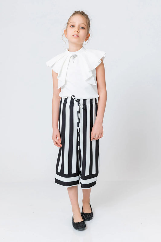 InCity Kids Girls Stripe Print Wide Leg Dress Pants InCity Boys & Girls