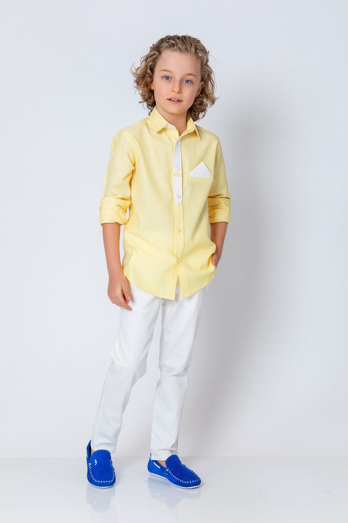 InCity Kids Boys Long Sleeve Button Down Collared Dress Shirt InCity Boys & Girls