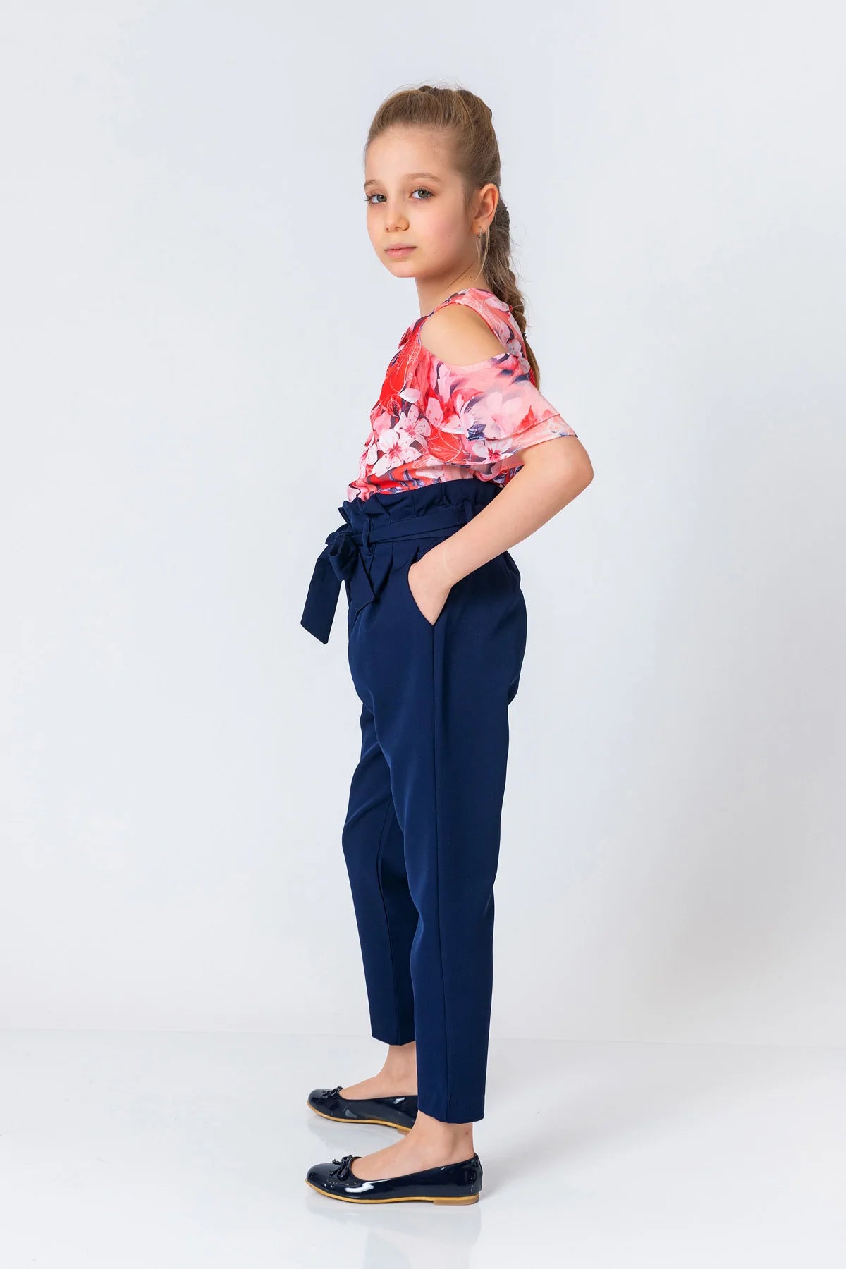 InCity Kids Girls Elastic Ribbon Belted Wide Leg Dress Pants InCity Boys & Girls